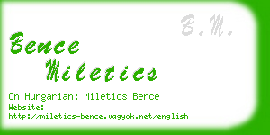 bence miletics business card